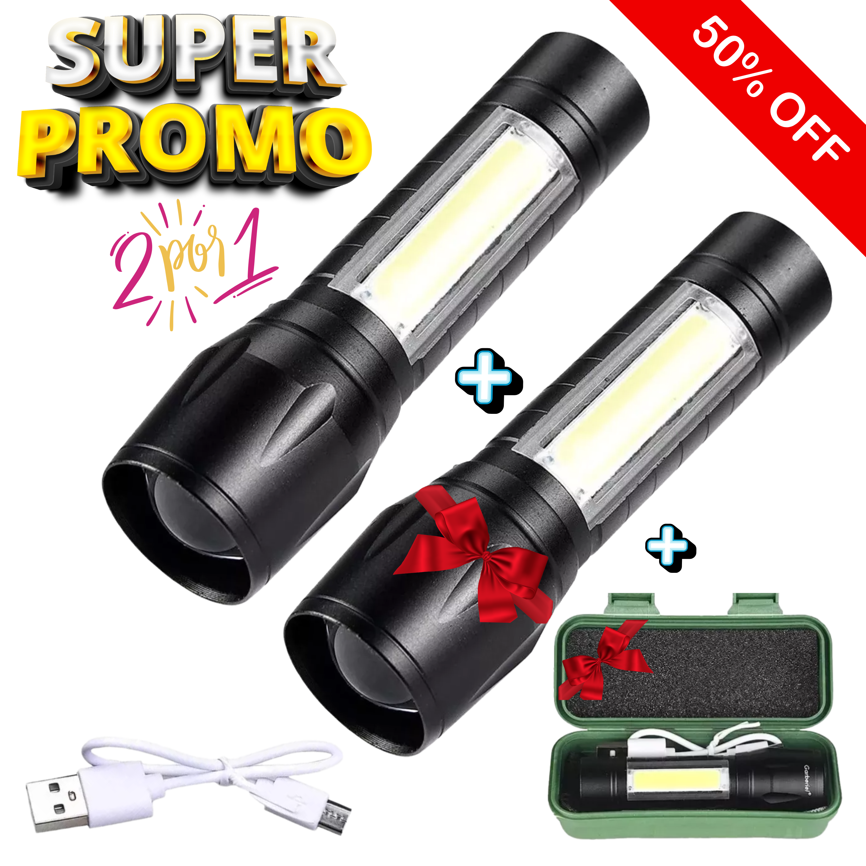 MINI LINTERNA DE BOLSILLO TACTICA™  RECARGABLE 🚨 COMPRA 1 Y LLÉVESE + 1 DE REGALO 🎁 ENVÍO GRATIS HOY😮⚡