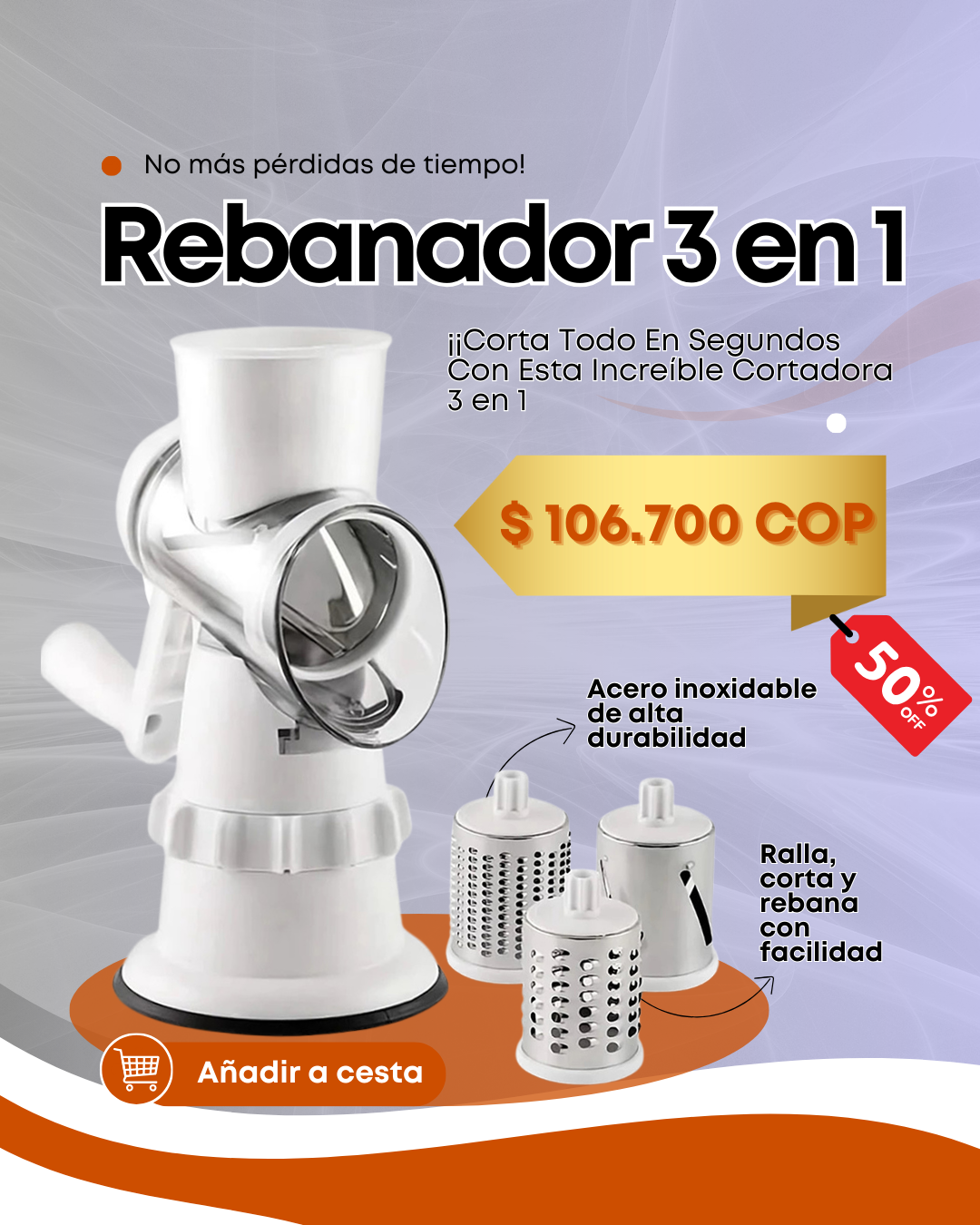 Rebanador 3 En 1 + Regalo (Ebook de Recetas 📖) 🔊 Envío Gratis para Toda Colombia