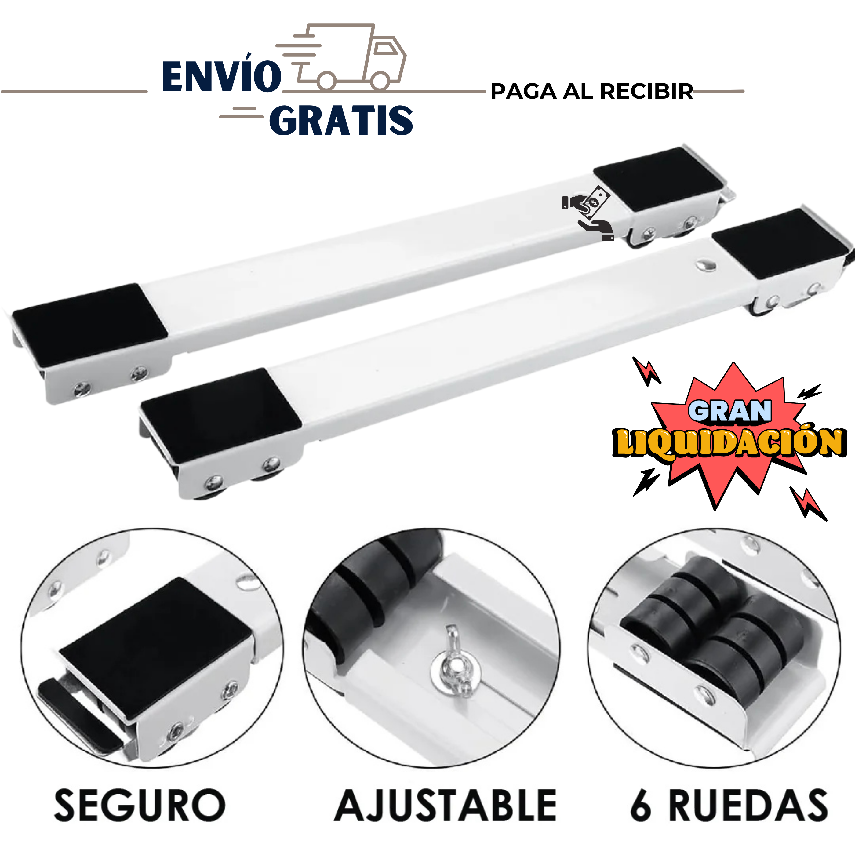 MOVIFACIL PRO ✨ Soporte Universal de hasta 200 kg, para Lavadora, Nevera y mucho más 🧼🪣  Paga al recibir 🚛  Envío Gratis para Toda Colombia! 🎁